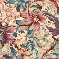 Playful and modern floral seamless pattern, featuring bold and geometric shapes that add a trendy and edgy touch to any project.