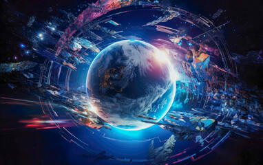 Cosmic Fusion: An Awe-Inspiring Visual Experience of Earth, Outer Space, and Cutting-Edge Technology
