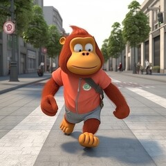 orangutan, street, 