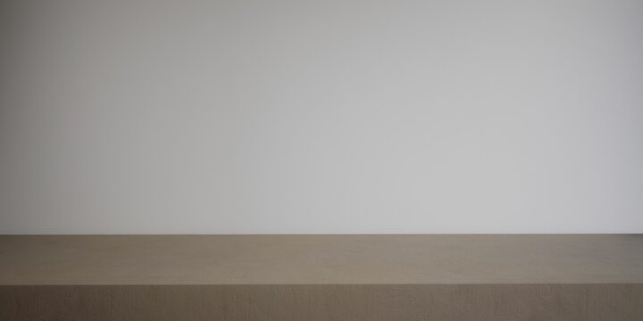 stand de présentation, support pour photo produit, plan béton avec mur en arrière plan, rendu 3d,