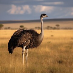 ostrich in the savannah