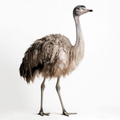 ostrich, walking down the street