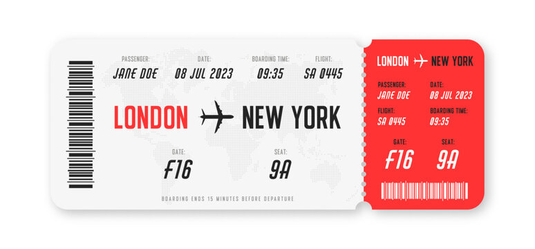 Boarding pass template. Airline ticket design with abstract information. Boarding pass design for tourism, air traveling and journey concept. Vector