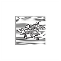  One fish vector clip art.