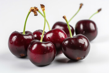 Cherry, white isolated background, generative ai, Fresh tasty fruit