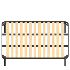 3D rendering illustration of a king size bed frame with small slats