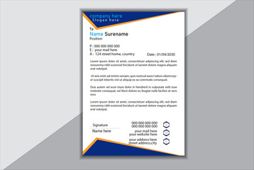 Creative, clean and elegant modern business professional letterhead template .Vector illustration.