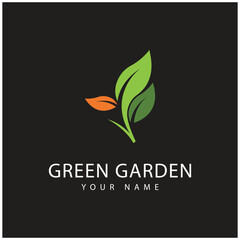 green garden logo vector and symbol