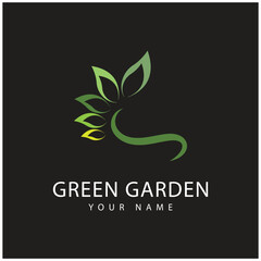 green garden logo vector and symbol