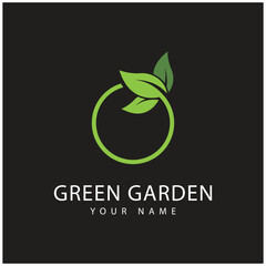 green garden logo vector and symbol