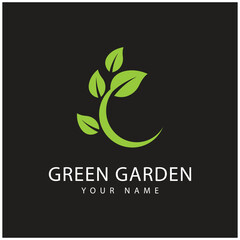 green garden logo vector and symbol