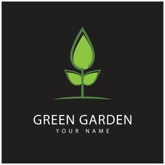 green garden logo vector and symbol