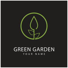 green garden logo vector and symbol