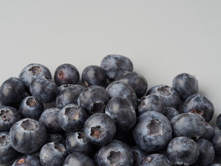 Fresh organic blueberries in a bowl closeup view