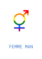 Femme man gender orientation rainbow symbol sexual icon