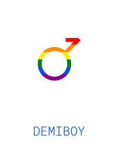 Demiboy gender orientation rainbow symbol sexual icon