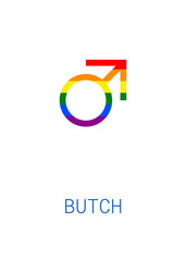 Butch gender orientation rainbow symbol sexual icon