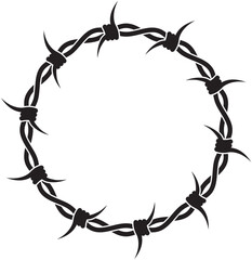 vector barbed wire round frame border