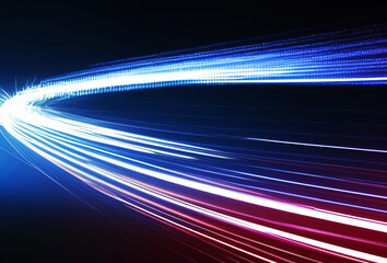 ai generated illustration abstract curve light trail. long exposure