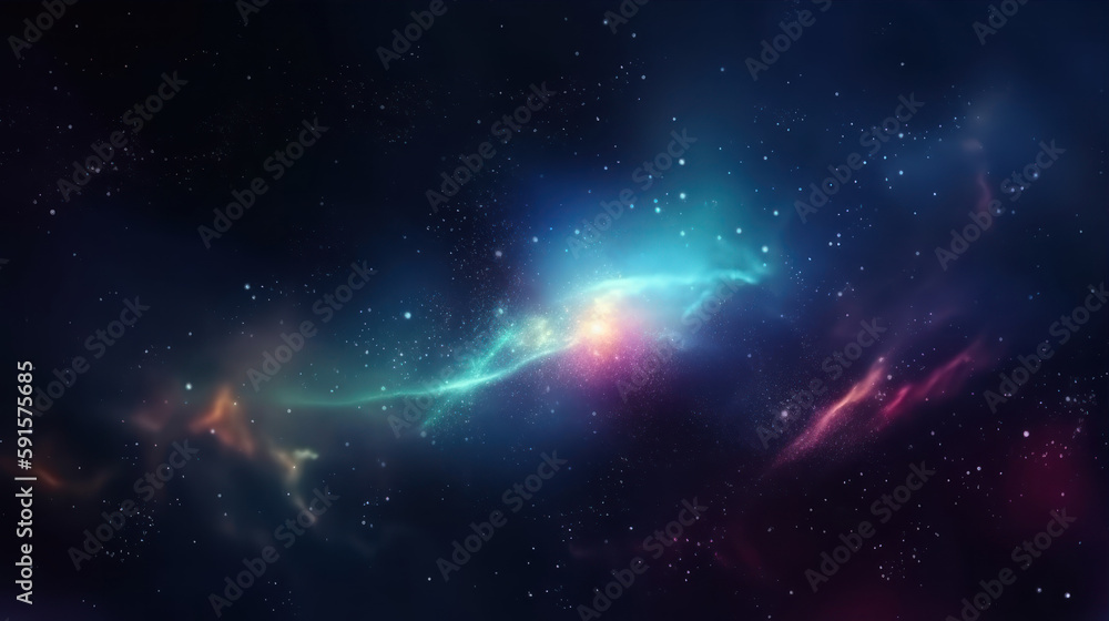 Poster abstract dark space background with realistic nebula and shining stars. cosmos with stardust and mil