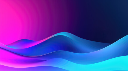 Fototapeta premium A vivid, flowing design of curved lines in a vibrant gradient of pink and purple creates an artful background with light waves. Generative AI