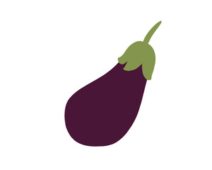Illustration Whole eggplant, purple vegetable for ratatouille in isolated image on transparent background.