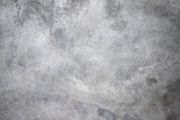 Empty gray concrete wall with cracks, background texture