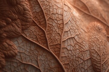 A close-up of a patterned natural surface, such as a leaf or flower petal, Generative AI