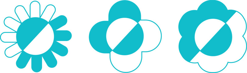 flowers and flower petals, flowers vector icons