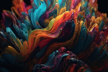 Fototapeta na wymiar A colorful abstract design with flowing shapes and textures, Generative AI
