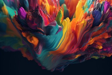 A colorful abstract design with flowing shapes and textures, Generative AI