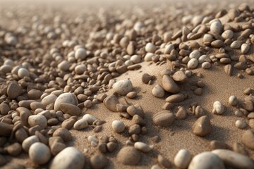 Fototapeta na wymiar A close-up of a natural texture, such as a sand dune or pebbles on a beach, Generative AI
