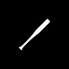 Baseball bat icon isolated on black background. Sport equipment. 