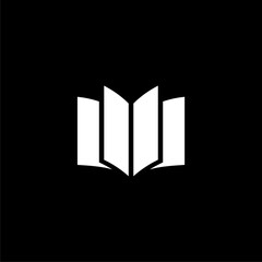 Open book with pages. Education, school icon isolated on black background