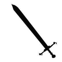 Sword silhouette. Black sword illustration.