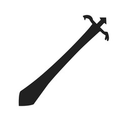 Sword silhouette. Black sword illustration.