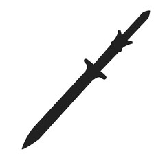Sword silhouette. Black sword illustration.