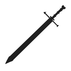 Sword silhouette. Black sword illustration.