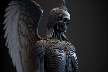 Fototapeta premium winged ghost skeleton Generative AI