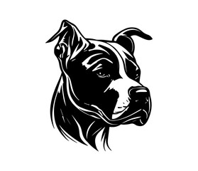 american pit bull terrier, american pit bull terrier Dog Face SVG, black and white american pit bull terrier vector