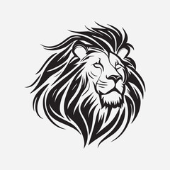 Illustration of a lion head logo, can use for tattoo design, sticker or any kind of graphic work