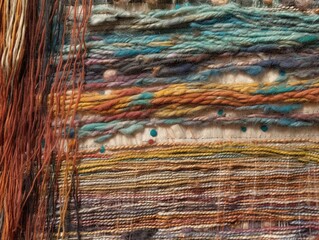 Gewebtes Wunder: Faszinierende Textur mit Textilfäden, kreative Webkunst, vielseitiges Material, Detailreichtum, Handwerkskunst - Ideal für Mode, Stoffkreationen, Generativ AI 1