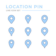 Set color line icons of location pin