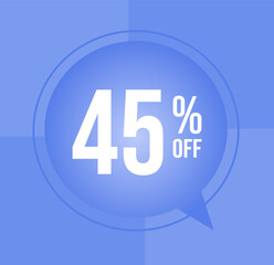 45 percent off Discount for big sales with ballon on  blue background