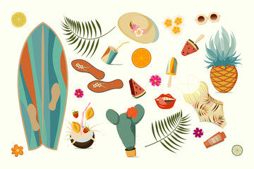 Big set of summer vector elements