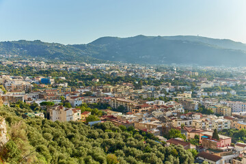 Fototapeta premium View of the Amalfi Coast and the village of Meta, Italy.