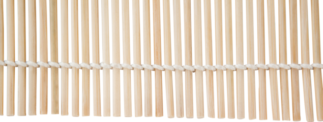 Close up of brown sushi mat