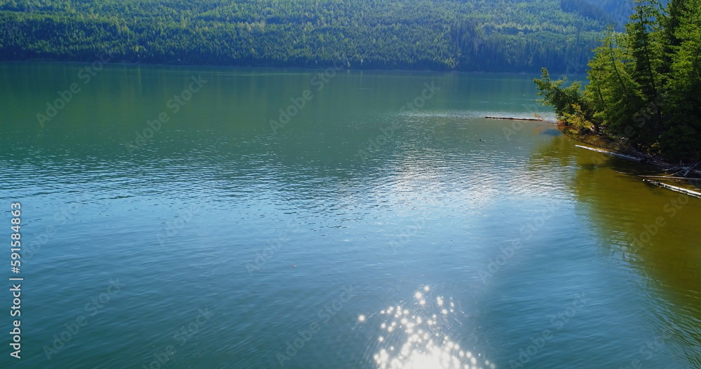 Poster High angle view of sunlight falling on river