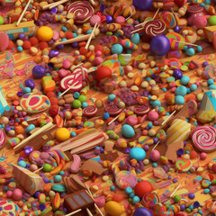 Fototapeta na wymiar Candy Cluster 3 - Seamless Repeating Background Tile