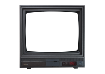 Old tv on isolated. Retro technology concept. Blank screen for text.